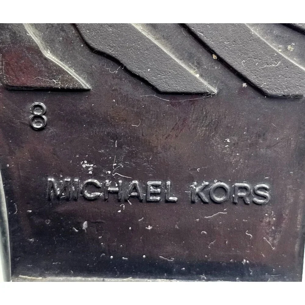 Michael Kors Women's Black Rubber Waterproof Chelsea Rain Boots Size 8 2378 - Picture 7 of 16